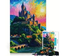 Rompecabezas Castillo del Valle del Rin para Adolescentes 1000 Piezas Mejora la Memoria Relajante Divertido Corte Premium Elegante Regalo (50x75cm)