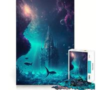 Rompecabezas Castillo Galáctico Submarino para Adolescentes 1000 Piezas Estimula la Mente Diversión Corte Limpio Componentes Resistentes Actividad Conmovedora para Compartir (38x52cm)