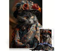 Rompecabezas Cat Fashionista de 1000 Piezas para Adolescentes Recall Power Cozy Downtime Firm Interlock Lovely Gift (50x75cm)