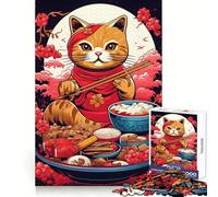 Rompecabezas Cat Ramen Ruby de 1000 Piezas para Adultos,Ideal para Entrenar la Memoria,Relajarse y desconectar Corte Impecable Sorpresa navideña (38x52cm)