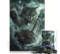 Rompecabezas Cat Storm Ship para Adolescentes 1000 Brain Strength Leisure Escape Firm Interlock Chic (50x75cm)