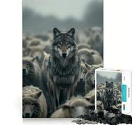 Rompecabezas Cazador de Ovejas Lobo para Adolescentes,1000 Piezas,Juego de Habilidades Mentales,Cortado con Láser para un Tiempo de Entrenamiento Mental Tranquilo Casa (50x75cm)