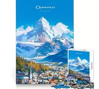 Rompecabezas Chamonix Mont Blanc para Adolescentes,1000 Piezas,Afilado,Memoria,Relajante,Divertido,Bordes limpios,Regalo de Temporada (38x52cm)