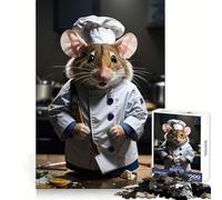 Rompecabezas Chef Mouse para Adultos 1000 Piezas,un desafío para el Pensamiento,diversión Tranquila,sin Bordes ásperos,Regalo Festivo (38x52cm)