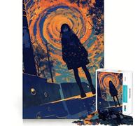 Rompecabezas Chica Anime Bajo Cielo Remolino 1000 Piezas Entrenamiento Mental Divertido Componentes Resistentes y Lisos Entretenimiento Cautivador para Interiores Acogedores (50x75cm)
