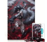 Rompecabezas Chica Lobo en Sangre,1000 Piezas,Juego de Habilidad para Pensar,Piezas de Ajuste, Actividad Nocturna Divertida para Toda la Familia (38x26cm)