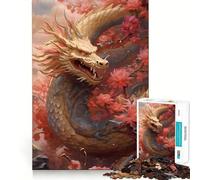 Rompecabezas Chino Sakura Dragon de 1000 Piezas para Adolescentes, Juego de lógica, Juego de Mesa, Pieza de colección de Arte de Corte preciso (50x75cm)