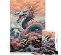 Rompecabezas Chino Sakura Dragon de 1000 Piezas para Adolescentes Juguete de lógica Clara Tiempo de Paz Corte Lista de Deseos de Santa Claus (38x52cm)