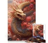 Rompecabezas Chino Sakura Dragon de 1000 Piezas para Adultos Fortalece la Memoria Divertido y Casual Bordes limpios Regalo clásico (38x52cm)
