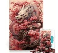Rompecabezas Chino Sakura Dragon de 1000 Piezas para Adultos Fortalece la Memoria Divertido y Casual Bordes limpios Regalo clásico (50x75cm)