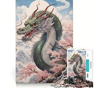 Rompecabezas Chino Sakura Dragon de 1000 Piezas para Adultos Juguete Intelectual para Relajarse y calmar Corte preciso Artículo de Santa Claus (38x26cm)