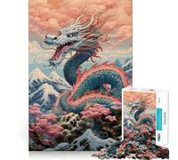 Rompecabezas Chino Sakura Dragon de 1000 Piezas para Adultos, Juguete para ejercitar la Mente, Momento de relajación, Corte de precisión, Regalo Elegante (50x75cm)