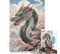 Rompecabezas Chino Sakura Dragon para Adultos, 1000 Piezas, Rompecabezas para ejercitar la Mente, Ideal para el hogar, Regalo de cumpleaños (38x52cm)