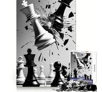 Rompecabezas Choque de Reyes de Ajedrez para Adultos,1000 Piezas,Ejercicio Mental,diversión Tranquila,Cierre Seguro,Gran Regalo (38x52cm)