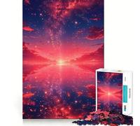 Rompecabezas Cielo Estrellado con Reflejos Rojos para Adolescentes, 1000 Piezas, estimula la Memoria, diversión Relajante, Corte Premium, Regalo Elegante (38x26cm)
