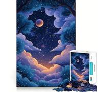Rompecabezas Cielo Nocturno a Través de los Árboles para Adultos 1000 Piezas Recall Upgrade Peaceful Time Tight Cut Santa Wish List (38x26cm)