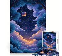 Rompecabezas Cielo Nocturno a Través de los Árboles para Adultos 1000 Piezas Recall Upgrade Peaceful Time Tight Cut Santa Wish List (38x26cm)