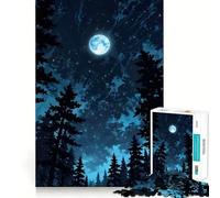 Rompecabezas Cielo Nocturno con Luna y árboles de 1000 Piezas para Adultos Juguete para Fortalecer el Cerebro y el espíritu Ideal para el hogar y el Ocio Bordes Ajustados Pedir