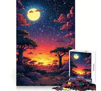 Rompecabezas Cielo Nocturno sobre la Sabana de 1000 Piezas para Adolescentes Juguete de Habilidad para un Momento de Tranquilidad Corte preciso Regalo increíble (38x26cm)