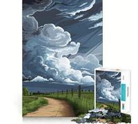 Rompecabezas Cielo tormentoso sobre Paisaje Rural para Adolescentes, 1000 Piezas, Actividad para ejercitar la Mente en casa, Bordes precisos, Regalo Festivo 38x26cm