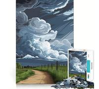 Rompecabezas Cielo tormentoso sobre Paisaje Rural para Adolescentes, 1000 Piezas, Fine Logic Toy, pasatiempo Tranquilo, Pieza de colección de Arte con Bordes limpios 50x75cm