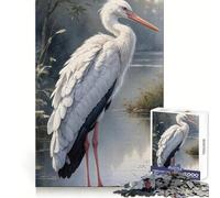 Rompecabezas Cigüeña Junto al Agua para Adolescentes, 1000 Piezas, Juguete Inteligente, Tiempo Libre, Corte preciso, Regalo de Temporada 38x26cm