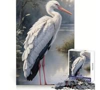 Rompecabezas Cigüeña Junto al Agua para Adultos, 1000 Piezas, Juego de lógica ingeniosa, Divertido y con Piezas de Corte preciso, Regalo Memorable 50x75cm