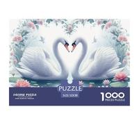 Rompecabezas Cisne 1000 Piezas Adultos Niños - Cisne Loto Corazón Guirnalda, Antiestrés, Juego Familiar 70x50cm