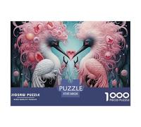 Rompecabezas Cisne 1000 Piezas - Cisne Flamenco Corazón, Difícil, Idea Regalo Hombres Mujeres 38x26cm