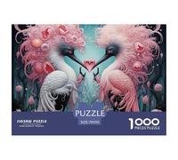 Rompecabezas Cisne 1000 Piezas Papel Reciclado Adultos Niños - Cisne Flamenco Corazón, Juego Familiar Difícil 70x50cm