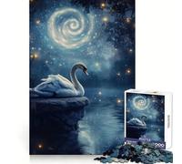 Rompecabezas Cisne bajo una Luna Remolino para Adolescentes, 1000 Piezas, Mejora la Memoria, diversión Tranquila, Bordes precisos, Regalo artístico 38x26cm