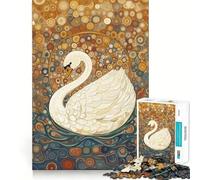 Rompecabezas Cisne Blanco a la Luz de Las Estrellas 1000 Juego de Concentración Mental Corte de Precisión Bordes Lisos Juego de Creación de Conexiones Significativas (38x52cm)