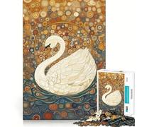 Rompecabezas Cisne Blanco a la Luz de Las Estrellas 1000 Juego de Estimulación Mental Cierre Seguro Sin Piezas Sueltas Desafío Mental Interactivo para el Hogar (38x26cm)