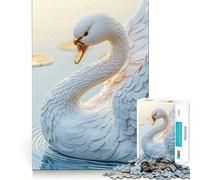 Rompecabezas Cisne Blanco en el Agua 1000 Piezas para Adolescentes Juego para estimular la Mente Montaje Firme y Seguro Actividad Divertida para Toda la Familia (50x75cm)