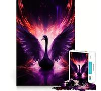 Rompecabezas Cisne de Fuego Púrpura de 1000 Piezas para Adolescentes Juego Inteligente de Rompecabezas Tiempo de Aprendizaje Imagen para armar Un Regalo Encantador (38x26cm)