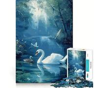 Rompecabezas Cisne en el Bosque para Adultos, 1000 Piezas Piensa en un Juguete Inteligente para el Hogar Disfruta de un Corte Preciso Decoración de Pared 38x52cm