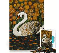 Rompecabezas Cisne en un jardín Estrellado, 1000 Piezas, para Adolescentes Juguete de lógica Resistente Actividad en casa Bordes Transparentes Regalo Ideal 38x26cm