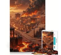 Rompecabezas Ciudad Antigua en Llamas para Adultos,1000 Piezas Juego de ingenio y Habilidad Troquelado de Alta precisión Un desafío entretenido para el Tiempo Libre (38x26cm)