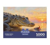 Rompecabezas Cocodrilo De 1000 Piezas para Adultos, Puzzle Río al Atardecer Adultos, Juego De Rompecabezas De Habilidad Difícil De Completar 70x50cm/1000pcs