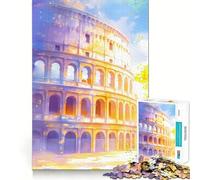 Rompecabezas Coliseo Acuarela Iluminado por el Sol, 1000 Piezas, para Adultos, de Gran lógica, Juguete para el hogar, Ocio, Corte preciso, Regalo sincero 50x75cm
