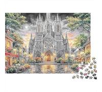 Rompecabezas Cologne Cathedral Navidad 1000 Piezas Adultos Catedral Gótica Calle Flores Noche Premium Grueso Resistente Vibrante Desafiante Regalo 38x26cm/1000pzs