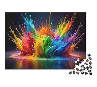 Rompecabezas Color Splash Art de 1000 Piezas con Vibrantes Salpicaduras de Pintura arcoíris. para Adultos a Partir de 12 años. Juegos educativos. Decoración del hogar. Difícil. 70x50cm.