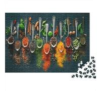 Rompecabezas ColorfulSpiceAssortment de 1000 Piezas con diseño de Especias en cucharas Colgantes.para Juegos educativos para Adultos, decoración del hogar y como cumpleaños. 38 x 26 cm