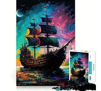 Rompecabezas Colorido de 1000 Piezas con diseño de Barco Pirata para Adolescentes Ideal para estimular la Memoria, entretenerse en casa o armar una Imagen Un Regalo Encantador (50x75cm)