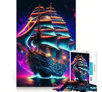 Rompecabezas Colorido de 1000 Piezas con diseño de Barco Pirata para Adolescentes Mejora la Memoria, relaja la Mente y CREA un Regalo Original (38x52cm)