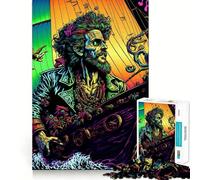 Rompecabezas Colorido de 1000 Piezas con diseño de Barco Pirata para Adultos Rompecabezas Mental para Relajarse Arte para armar (50x75cm)