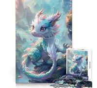 Rompecabezas Colorido de 1000 Piezas con diseño de dragón bebé para adolescentesPiensa Que tu Tiempo de Entrenamiento está Bien empleadoBordes definidosRegalo Festivo (38x52cm)