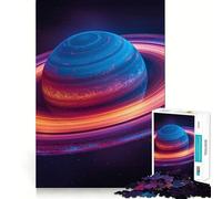 Rompecabezas Colorido de 1000 Piezas del Planeta Saturno para Adolescentes Juguete Que desafía la Mente Pasatiempo Tranquilo Corte preciso Regalo de Temporada (38x52cm)