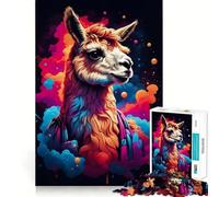 Rompecabezas Colorido de Alpaca para Adultos,1000 Piezas,Juego de Memoria Mental,Corte de Alta precisión,Manualidades,Tiempo de Tranquilidad,Ejercicio Mental en casa (50x75cm)