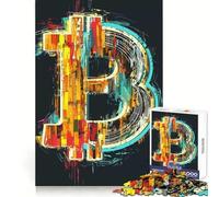 Rompecabezas Colorido de Bitcoin de 1000 Piezas para Adultos Fomenta la concentración, desarrolla la Capacidad y aprovecha el Tiempo ¡Que se entrelace Bien! ¡Sorpresa navideña! (50x75cm)